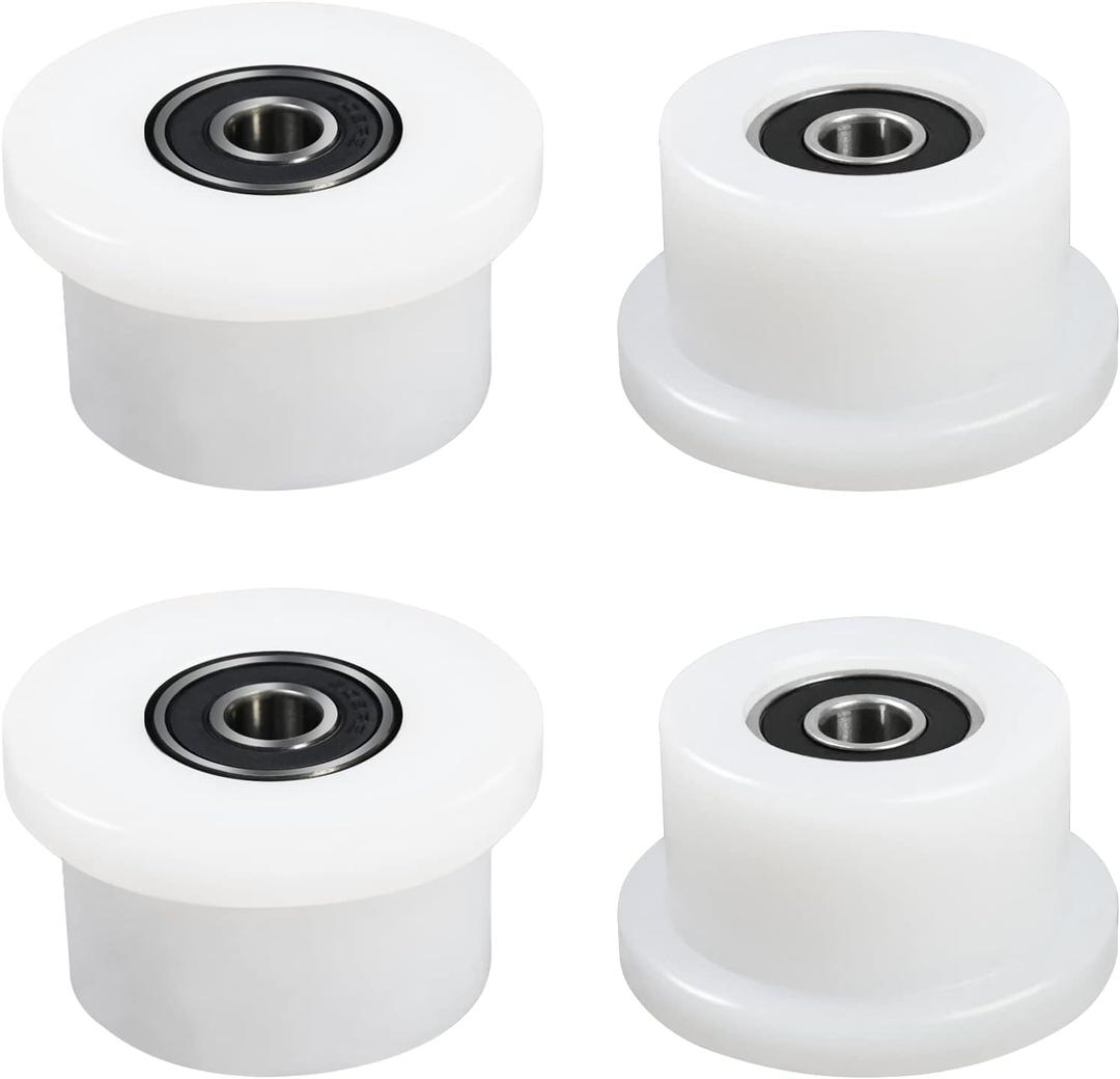 Qty.4 Machined Wheels/Rollers Compatible Total Gym Replacement, Fits Models 1000,1100,1400,1500,1600,1700,1800,1900,Achiever,Force,Gold,Max,Platinum,Platinum Plus,Pro,Supra, Supreme,Ultima,Ultra,XLI