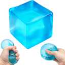 Squishy Stress Cube for Adults, Sugar Squishy Slow Rising Squeeze Toys Nice Fidget Cube Sensory for Anxiety Stress Relief High Density Ice Squeeze Ball Cubes