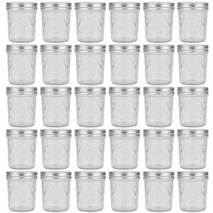 Accguan 6oz / 180ml Mason Jars Glass Canning Jars, Jelly Jars With Regular Lids, Ideal for Honey, Jam, Wedding Favors, Shower Favors, Set of 30