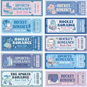 Laffact Valentine's Day Hockey Bookmarks - 240Pcs Cute Ticket Book Club Reading Tracker, Hockey Romance Design Page Marker, Readers Accessory Bookish Gifts for Book Lover School Library Romance Reader