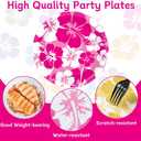 60Pcs Hibiscus Party Paper Plates for Summer Hibiscus Party Decorations 7in Hawaiian Dessert Plates Disposable Tableware Dinnerware Set for Summer Beach Birthday Party Decoration Pool Party Supplies