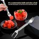 watermelon cutter 2-in-1 stainless steel fruit watermelon slicer kitchen gadgets watermelon cutter slicer tool (2PCS) (2Pack