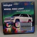 Nilight 4PCS 17.5inch Double Row Wheel Ring Lights Dream Color with APP and Remote Control Neon Lights w/Turn Signal and Braking Function Dual Row for Car Van SUV Truck