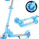 TENBOOM Scooter Toys for Kids Ages 6-12/3-5, Christmas Birthday Gifts for Girls Boys, Easy Folding Kids Scooter with 3 Levels Adjustable Handlebar (Sky Blue)