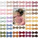 CLLOT Baby Hair Clips 50PCS Baby Girls Fully Lined Baby Bows Hair Pins Tiny 2" Hair Bows Alligator Clips for Baby Girls Infants Toddlers in Pairs