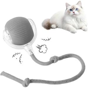 Cat Toy, 360 Automatic Rolling Smart Pet Ball Toys, Motion-Activated, Rechargeable, Four Modes, Three Speed Adjustment, Solve Your Cat's Boredom in Seconds (Grey) (Gary)