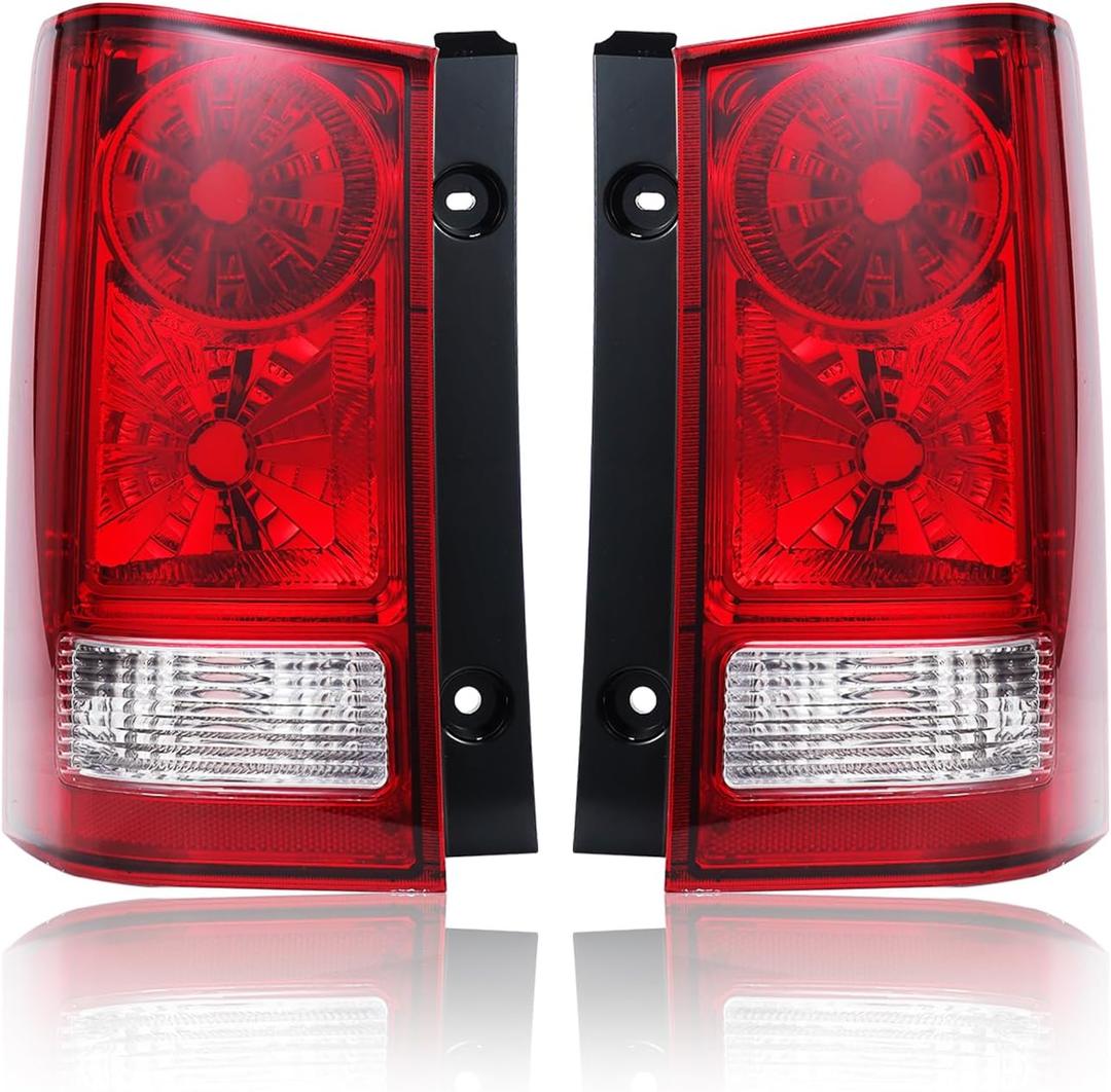 Set of 2 Direct Fit OE Replacement Tail Lights for 2009-2015 Honda Pilot - OE Red Factory Housing Only, DOT SAE Certified Waterproof OEM-Style Lamps