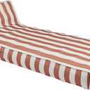 SUNNYLiFE Luxe Lie-On Lounger, Inflatable Pool Float, Indoor/Outdoor Use, Backrest Support, PVC/Polyester, Tierra Clay Stripe, 70.87 x 33.46 x 20.47 inches, Water/Land Usage, 9.7 lbs