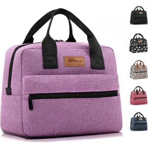 HOMESPON Insulated Lunch Bag for Women Men Lunch Box Cooler Lunch Tote for Work Picnic (Purple)
