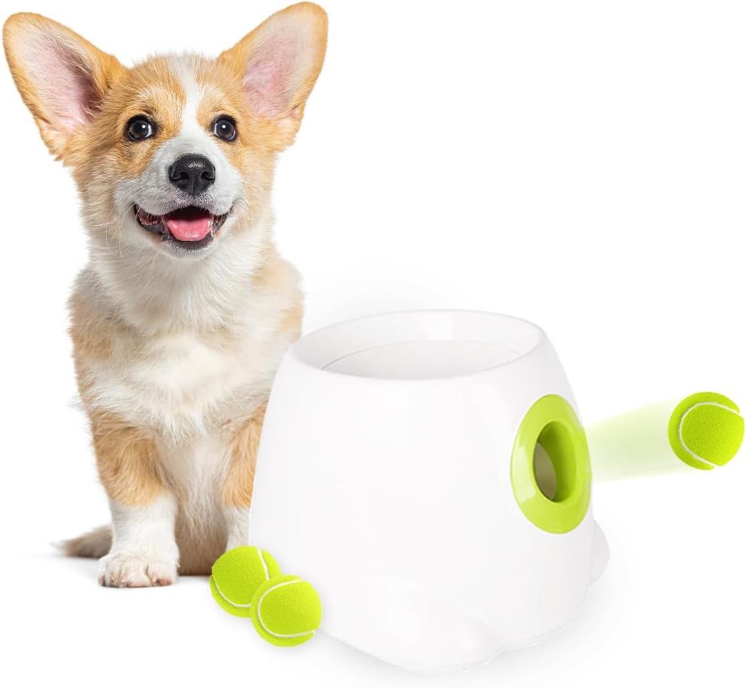 AFP Automatic Ball Launcher Dog Ball Thrower Machine Interactive Hyper Fetching Toy for Large Dogs, 3 Tennis Balls Included, Max Version