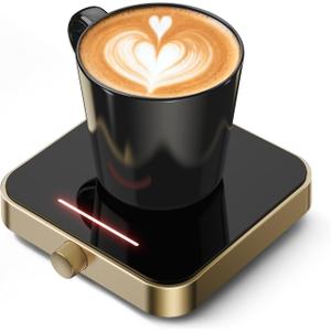 Maestri House Mug Warmer, Electric Coffee Cup Warmer for Desk with 3-Temp Settings,Auto Shut Off, Constant Temperature Heating for Beverage, Milk, Tea and Hot Chocolate at Home & Office (Gold)