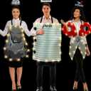 Suhine 7 Pcs Rock Paper Scissors Costumes Adults Family Halloween Costumes Set for 3 Person Trio Group Halloween Outfits