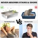 Stainless Steel Litter Box,XL Metal Litter Box for Cat, Large Metal Litterbox for Kitty, Easy Clean, Non Stick No Smell