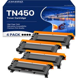 Tn450 Toner Cartridge High Yield Replacement for Brother TN-450 TN420 Compatible with HL-2270DW HL-2280DW MFC-7360N MFC-7860DW DCP-7065DN Printer (4 Black)