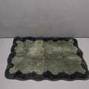 Uphome Bath Mats for Bathroom, Cute Green Absorbent Bathroom Rug Non Slip, 18x26 Soft Scalloped Machine Washable Shaggy Microfiber Bathroom Mat for Shower, Floor, Tub, Sink