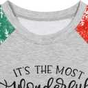 TAOHONG Merry Christmas Sweartshirt for Women Xmas Buffalo Plaid Tree Tops Color Block Snowflake Print Long Sleeve Shirt (XL)