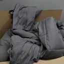 Chezmoi Collection 3-Piece Down Alternative Comforter Set (Oversized King, Gray)