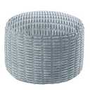 HOMBYS Unstuffed Ottoman Pouf Cover, Round Faux Fur Foot Stool, 20"x20"x12" Fuzzy Chair, Floor Bean Bag(No Filler), Foot Rest with Storage for Living Room, Bedroom, Office, Dark Grey Striped Tufted