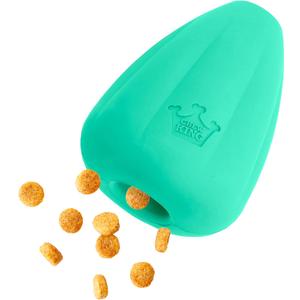 Chew King by Mammoth Premium Treat Dispensing Dog Toy, Durable Natural Rubber Chew Toy, Safety Air Vent, Interactive Enrichment Toy for Aggressive Chewers, Large - Teal