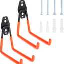 2 Pack Heavy Duty Steel Utility Wall Hooks, Wall Mount Garage Storage Organizer for Hanging Ladders, Bikes,Garden Tools, Skis