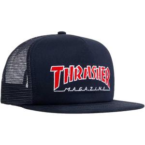 Thrasher Embroidered Outlined Mesh Hat - Navy Blue (One Size)