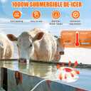 Relaxweex Pond Water Heater 1000w Floating Pond De Icer for Outdoor Koi Fish Durable Cast Aluminum Heater with Thermostatically Controlled for Winter Livestock Poultry Tank Drink