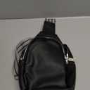 CLUCI Sling Bag for Women, Vegan Leather Fanny Pack Crossbody Bags for Women, Chest Bag With Guitar Strap (A-2 Black)