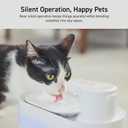 ELECOM Silent Cordless Automatic Pet Water Fountain, 2.5L Capacity, Motion Sensor & Timer Mode, Rechargeable 5200mAh Battery, 3-Layer Filtration, for Cat and Small Dog (White)