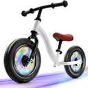 little dove Colorful Lighting Balance Bike 3+ Year Old, No Pedal Bike with Adjustable Handlebar & Seat, Inflatable Tires, Lightweight Toddler Balance Bike, Easy Assembly, Birthday for 3-6 Years