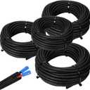 Sasylvia 1/4, 3/8, 1/2, 3/4'' X 10 ft Split Wire Loom Cord Protector Tubing Split Conduit Protector Tubing Convoluted Tube Flexible Electrical Wire Cover Protective Sleeves(Black)