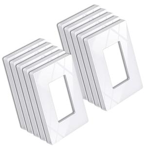 BESTTEN 10 Pack Screwless Decorator Wall Plate, Decorative Outlet Cover, USWP6 Gloss Snow White, Decorative Faceplate for Receptacle & Switch, 1 Gang, H4.69” x W2.91”