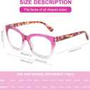 AQWANO Stylish Cat Eye Reading Glasses for Women, Computer Blue Light Blocking/Anti UV Readers Oversized Fashion Readers, Red 1.0