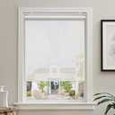 AOSKY Cordless Roller Shades for Windows Light Filtering Shades with 5% Openness Solar Screen Semi Sheer Roller Blinds UV Protection for Office and Home. Easy to Install 46" W x 72" H (White)