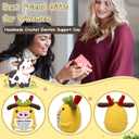 6 x Best Friend Birthday Gifts for Women - Gifts for a Friend Moving Away Gift for Women Graduation, Work, Retirement, Leaving Present for Men, Positive Cow Crochet Emotional Support