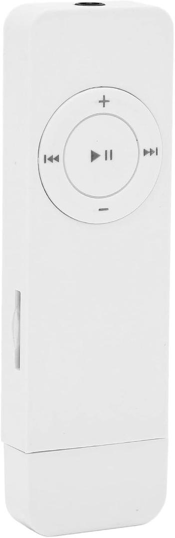 MP3 Player, Mini Music Player MP3 Player with USB Flash Drive, Portable HiFi Lossless Sound MP3 Music Player for Students Running Travel, Supports up to 64GB (White)