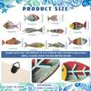 Yuntau 10 Pcs Wooden Fish Wall Decor Wood School of Fish Coastal Wall Decor Beach Wall Art for Home Nautical Theme Bathroom Hanging Decorations Gifts, Flat Printing Not 3D Pattern, 9.84 X 0.2 Inches
