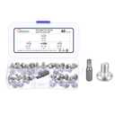 2 x METALLIXITY Pan Head Torx Security Screws Bolts (M6-1x8mm) 40pcs, Button Torx Head Machine Screws 304 Stainless Steel with One Bit - for Furniture Woodworking Project, Silver Tone
