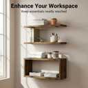 Wall Mounted Floating Shelf, c Long for Bedroom Living Room Kitchen Staircase Bathroom Above Toilet Wall Decoration Book Storage Room Recoration (3piece Set) Brown