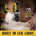 SIDSYS 21V Max Cordless Electric Drill Set, 3/8" Keyless Chuck Power Drill 17+1 Torque, 2 Variable Speed, Built-In LED, Versatile Hand Drills for Wood Drilling/Screw Removal