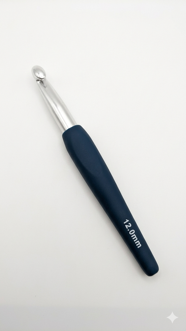 Large Crochet Hooks 1 pcs Ergonomic Non-Slip Rubber Handle Crochet for Arthritic Hands, 12mm Extra Long Crochet Hooks Needles DIY Yarn Crocheting Tools