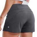 MIER Women's 2 in 1 Running Shorts Athletic High Waisted Workout Tennis Gym Shorts with Liner Zipper Pocket 3", medium