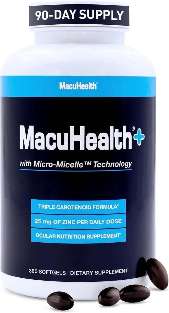 Macuhealth Plus+ Eye Vitamin Supplement for Adults - Lutein & Zeaxanthin (EXP 04/01/29)