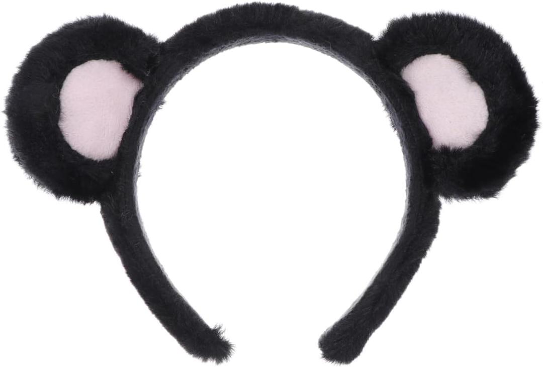Bear Ears Cute Headband Fluffy Grizzly Hairband, Animal Ear Head Wear for Valentines Halloween Christmas Party