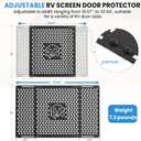 RV Screen Door Protector for Dogs, Adjustable Dog Head and Bone Design RV Entry Door Grille, Heavy-Duty Aluminum, Fits 18.07" to 33.64", Perfect for RV, Camper