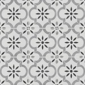Ackland Encaustic Porcelain Floor & Wall Tile |Amara White Sareen | 8" x 8" Matte Finish | 0.55" Thick | 12 Pieces | 5.16 sq. ft./Box | Indoor/Outdoor | Backsplash, Bathroom
