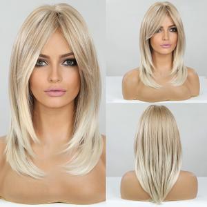 HAIRCUBE Layered Wigs for Women Synthetic Wig (Blonde)