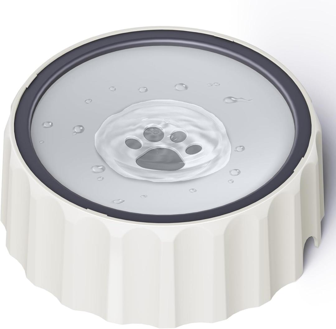 FORWH Dog Small Animals Water Bowl No Spill 70oz/2L Large Capacity Dispenser Non Slip No Splash Small Animals Bowl Pet Slow Feeder No Drip Dog Water Bowl on Vehicle for Dogs and Cats - Grey