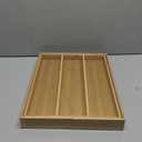 Expandable Kitchen Drawer Organizer,Bamboo Silverware Organizer,Adjustable Flatware Tray for Utensils(16.92 * 13.30~22.83 * 1.96)