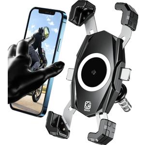 Kewig Motorcycle Fork Stem Phone Mount, Motorcycle Phone Mount, 1S One-Push Automatically Lock & Release, Fits for Fork Stem 12-25.4mm in Diameter, for 4.0-6.9" Cellphones
