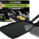 Guga Foods Ultimate Griddle Kit Set- Transform Any Grill or Stove, Includes Cast Iron Griddle with Detachable Handle, Stainless Steel Angled & Straight Edge Spatulas, For Cooking Indoor Or Outdoor